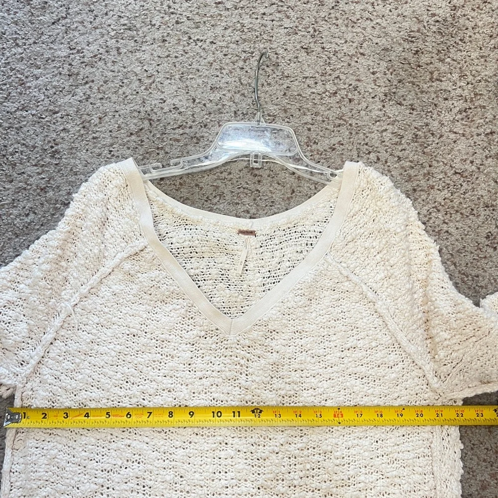 Free‎ People Songbird Chunky Popcorn Boucle Loose Knit Sweater Sz medium boho